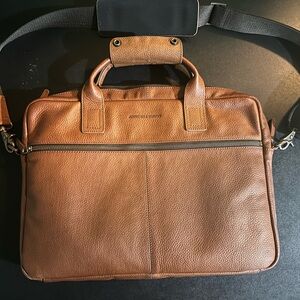 Johnston & Murphy Tan Leather Briefcase